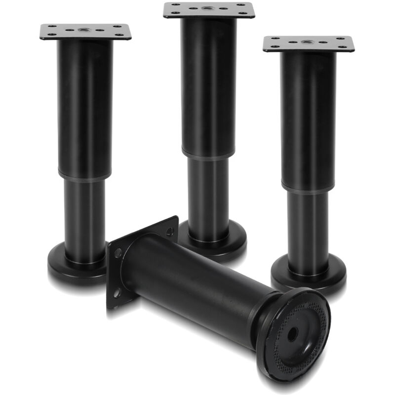 foto del prodotto swanew 4pcs mobili piedi regolabili metallo 18 30cm piede regolabile nero