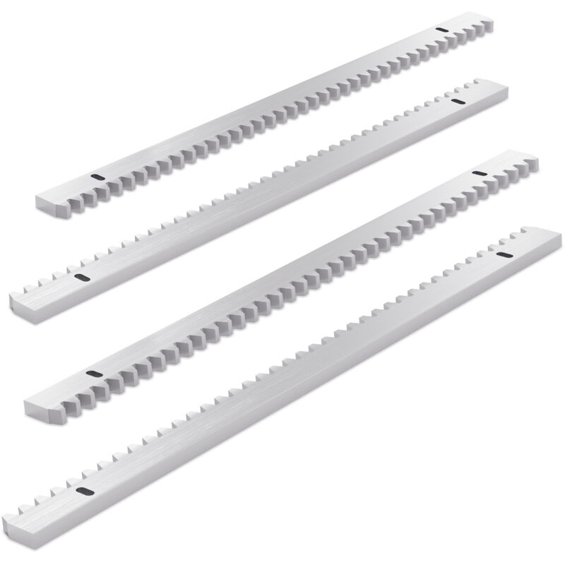 foto del prodotto swanew 4x 50 cm metro di cremagliera aggiuntiva per cancelli scorrevoli cremagliera operatore ferro 2 metri di lunghezza set 10mm universale