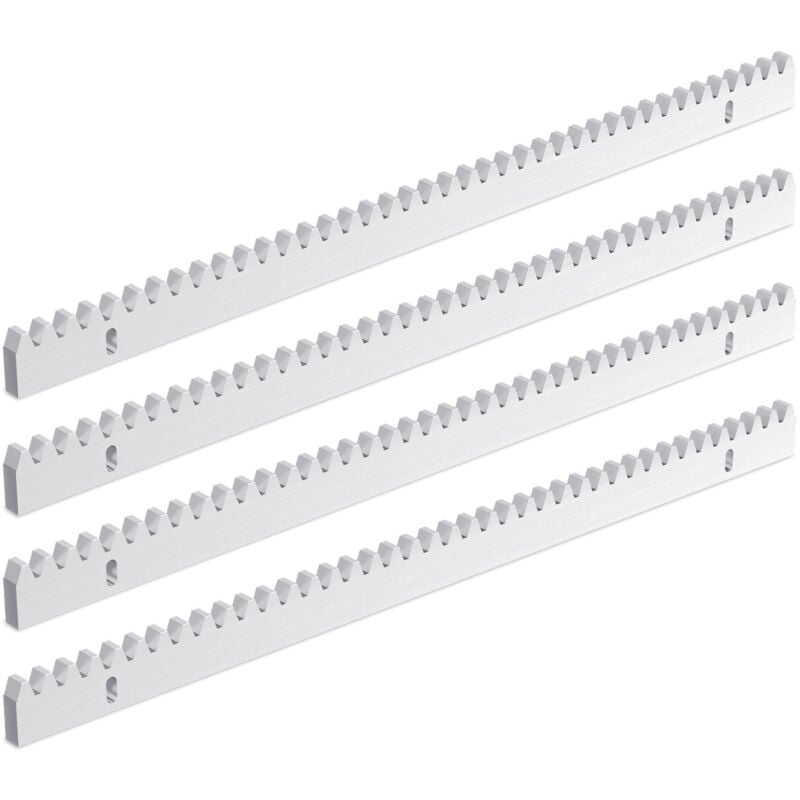 foto del prodotto swanew 4x 50 cm metro di cremagliera aggiuntiva per cancelli scorrevoli cremagliera operatore ferro 2 metri di lunghezza set 10mm universale