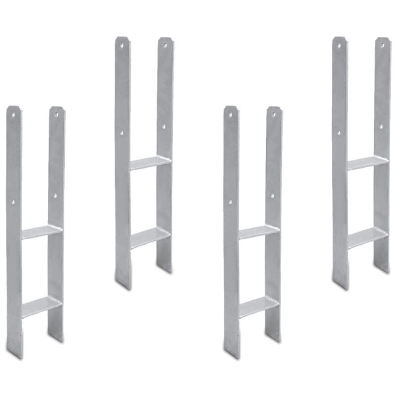 foto del prodotto swanew 4x ancoraggio ad h adatto per pergole ancoraggio per palo incassato supporto per recinzione supporto per carport durevole 111mm