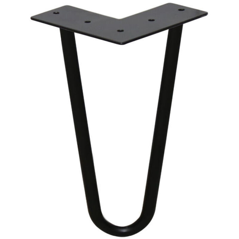 foto del prodotto swanew 4x gambe da tavolo gambe a forcina fai da te in acciaio gambe da tavolo intercambiabili gambe da tavolo 2 staffe 15cm