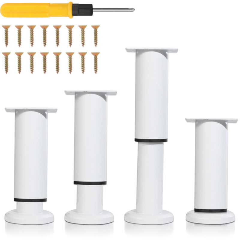 foto del prodotto swanew 4x gambe per mobili 18 30cm estensibili bianco piedini per zoccolo gamba di sostegno gamba per mobile piedini per zoccolo per hotel