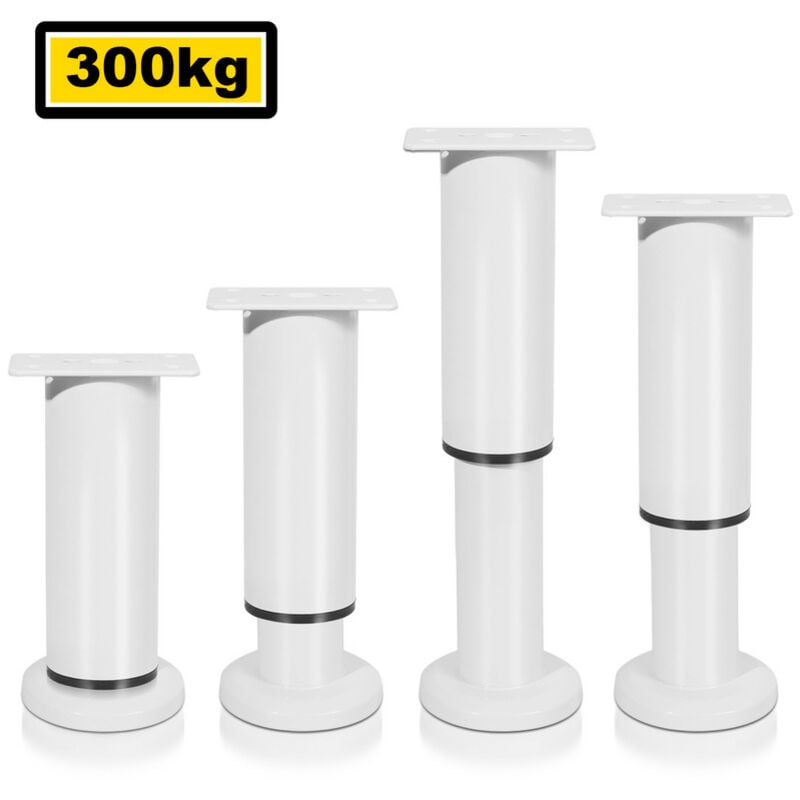 foto del prodotto swanew 4x gambe per mobili 18 30cm estensibili bianco piedini per zoccolo gamba di sostegno gamba per mobile piedini per zoccolo per hotel
