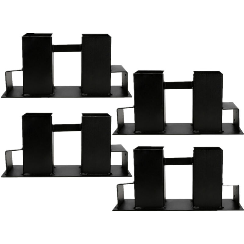 foto del prodotto swanew 4x supporto per l impilamento del legno in acciaio rivestito. nero. capannone in legno fai da te per legname squadrato. deposito di legna 4