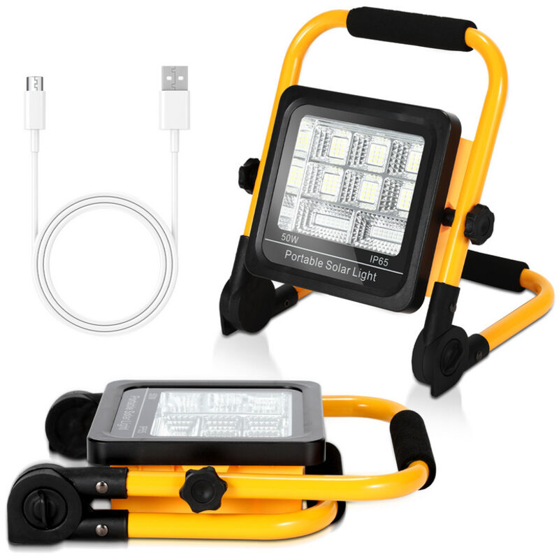 foto del prodotto swanew 50w led proiettore luce di costruzione lampada da campeggio batteria solare