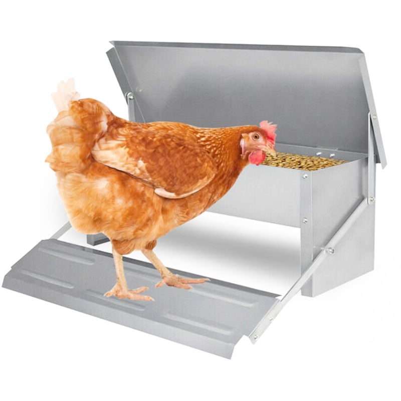 foto del prodotto swanew 5kg mangeoire automatico con pieds anti rats et couvercle tanche. distributore di cibo volailles con pedale. distributore di alimenti in