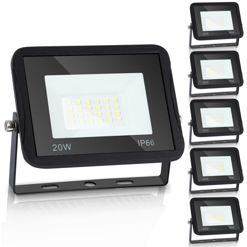 foto del prodotto swanew 5xproiettore a led da 20w illuminazione esterna a led ip66 proiettore a led luce fredda per garage. giardino. terrazza