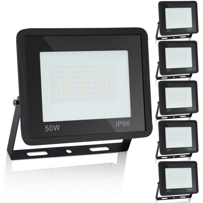 foto del prodotto swanew 5xproiettore a led da 50w - illuminazione esterna a led ip66 - proiettore a led - luce fredda per garage. giardino. terrazza