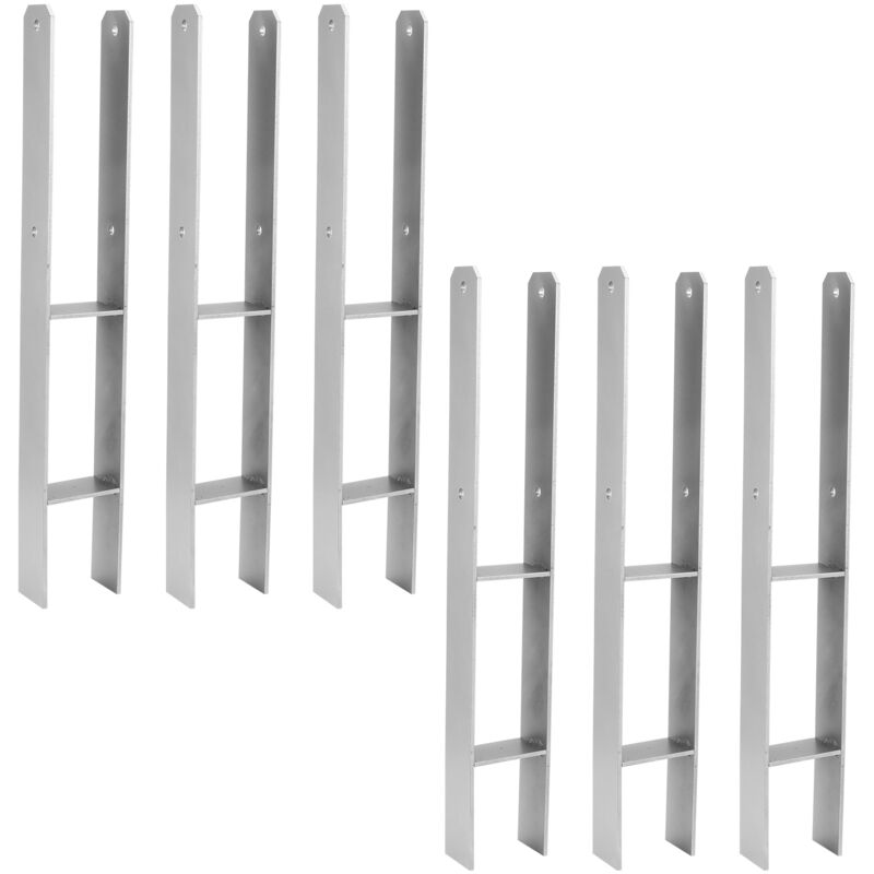 foto del prodotto swanew 6x supporto per palo ancoraggio per palo h pergola piede per palo supporto per recinzione ancoraggio 81 mm