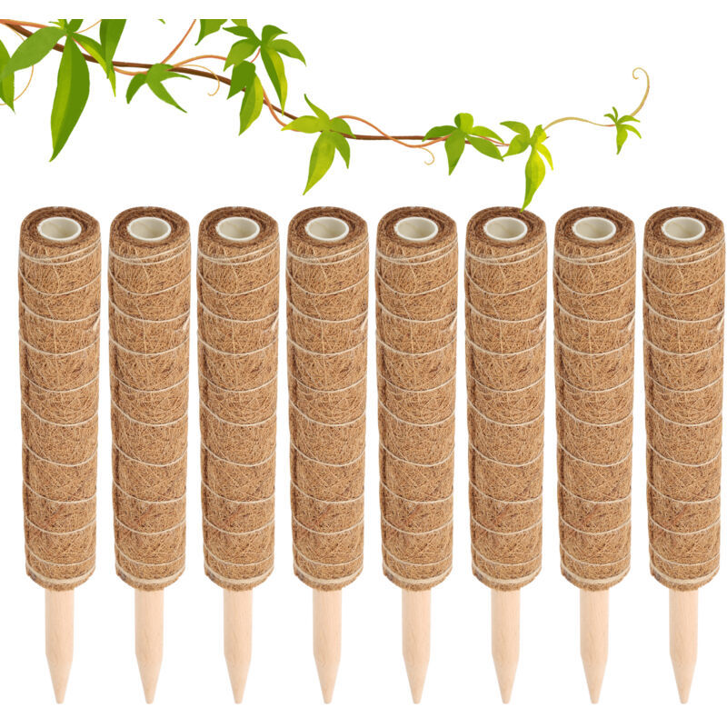foto del prodotto swanew 8 pezzi paletto per piante paletto per piante coco 40cm paletto per piante coco, palo totem in fibra di coco per piante rampicanti e piante da