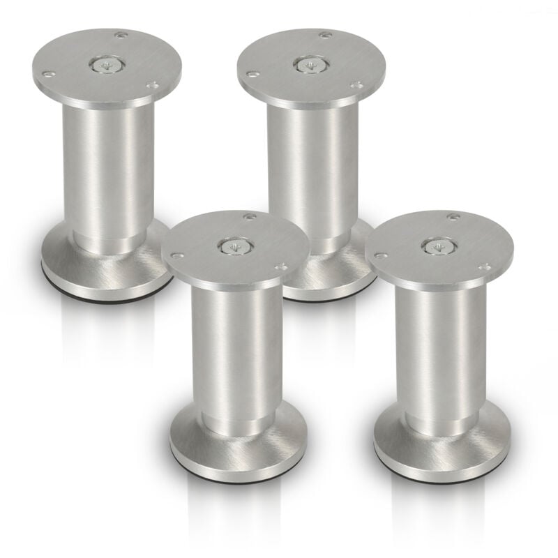foto del prodotto swanew 8pcs mobili piedi piedi regolabili lega di alluminio 100 mm piede regolabile argento