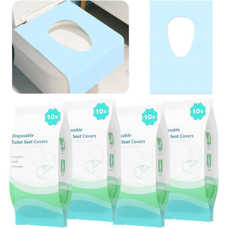 foto del prodotto swanew accessori di carta del sedile della toilette usa e getta 40pcs bagno, copertura del sedile della toilette usa e getta tappetino della toilette