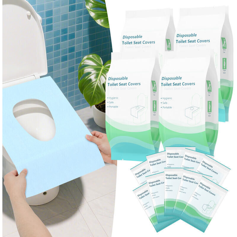 foto del prodotto swanew accessori di carta del sedile della toilette usa e getta 40pcs bagno, copertura del sedile della toilette usa e getta tappetino della toilette