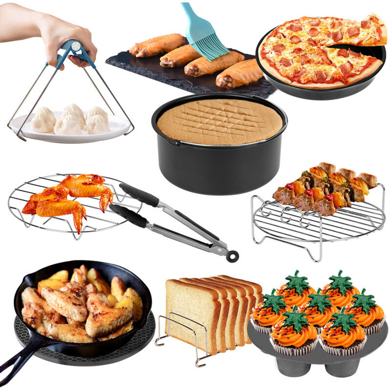 foto del prodotto swanew accessori per friggitrice ad aria 12 set 7 pollici. accessori per friggitrice ad aria. adatti per friggitrici ad aria da 3.5 a 5.8 qt tutte