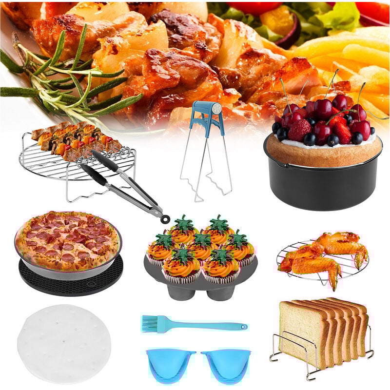 foto del prodotto swanew accessori per friggitrice ad aria 12 set 8 pollici. accessori per friggitrice ad aria. adatti per friggitrici ad aria da 4 a 8 qt tutte le