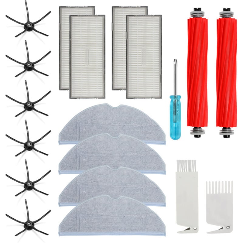 foto del prodotto swanew accessori per xiaomi roborock s7 s7 plus s7 maxv s7 maxv ultra s7 pro ultra t7s t7s plus robot aspirapolvere. con spazzola principale. panni