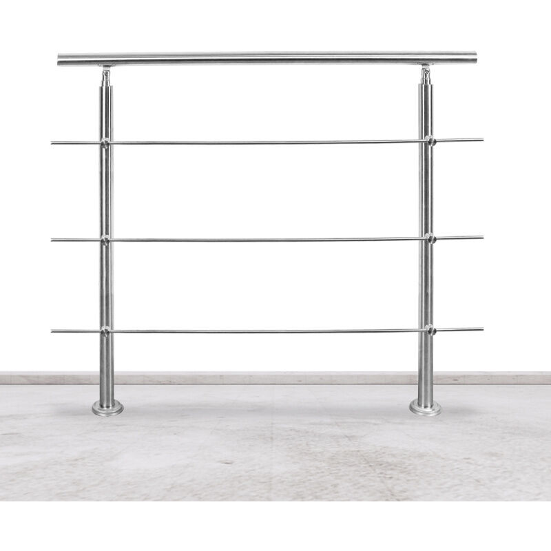 foto del prodotto swanew acciaio inossidabile ringhiera per ringhiera per scale 80 cm 3 montanti a croce 42 mm per scala da giardino interno ed esterno