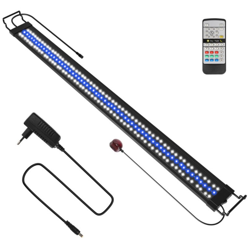 foto del prodotto swanew acquario led dimmerabile con telecomando per l illuminazione della pianta di pesce. 117.5 cm. 120 150 cm lampada estensibile