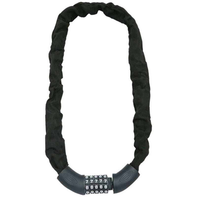 foto del prodotto swanew antifurto per bicicletta. lucchetto a combinazione a 5 cifre. catena antifurto per biciclette. in acciaio. moto o passeggino. 120 cm