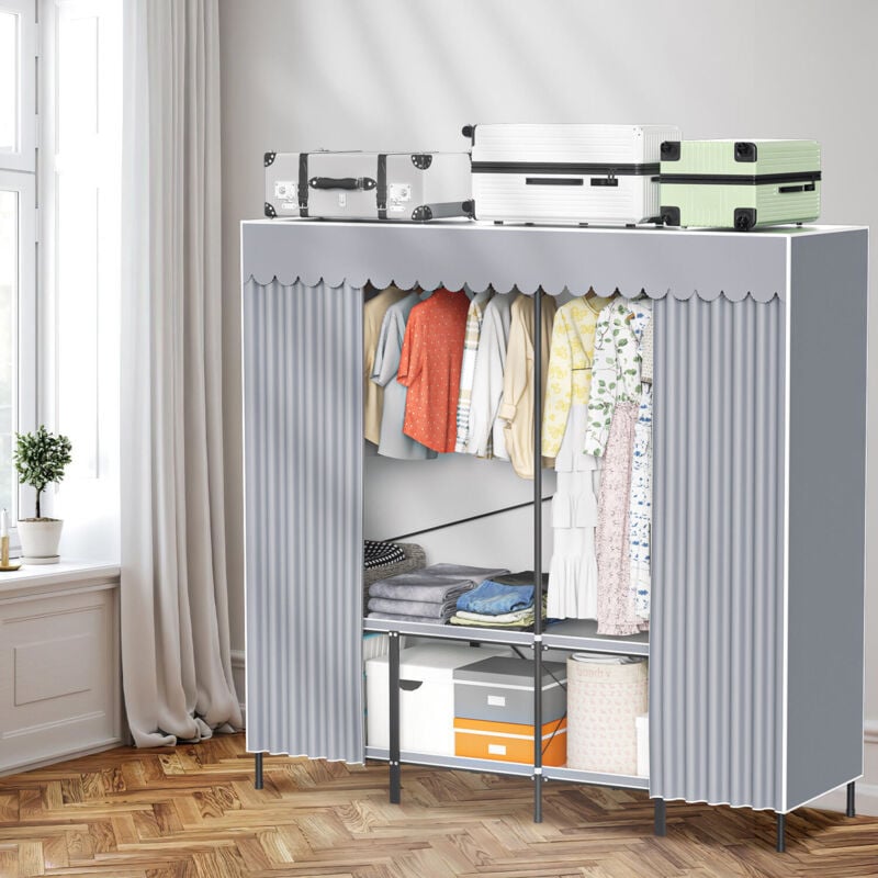 foto del prodotto swanew armadio per camera da letto 178x170x48cm casa resistente alla polvere nero