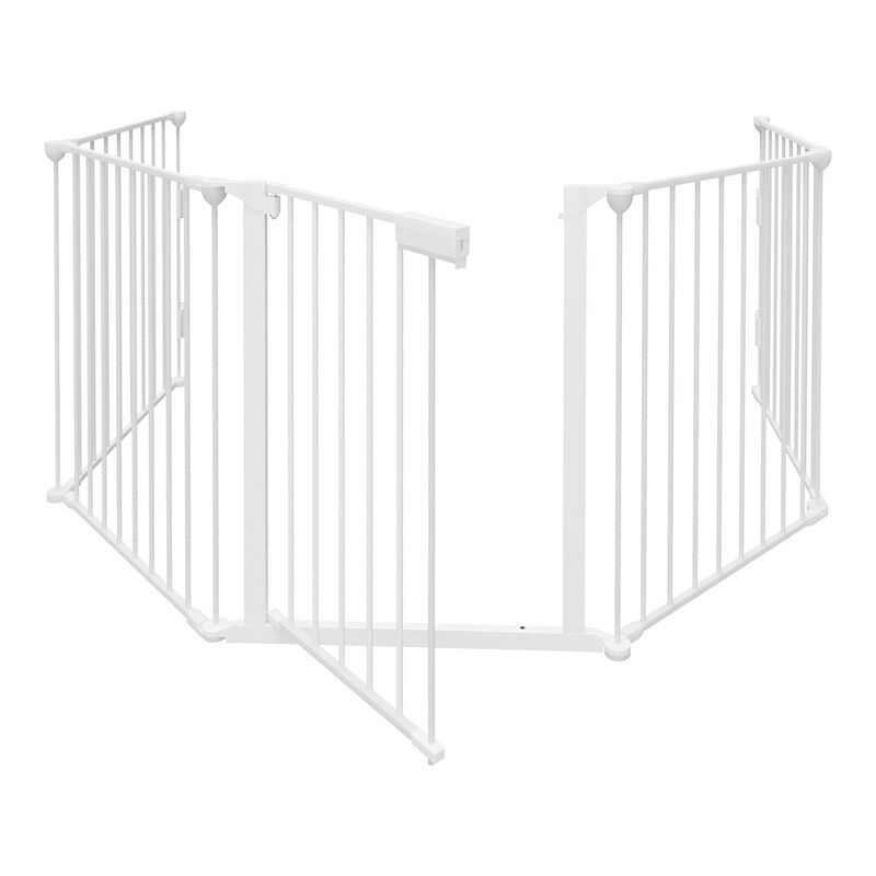 immagine 0 del prodotto swanew barriera antincendio con portone, 5 elementi,barriera di sicurezza per bambini, pieghevole, lunghezza totale 310 cm,bianco