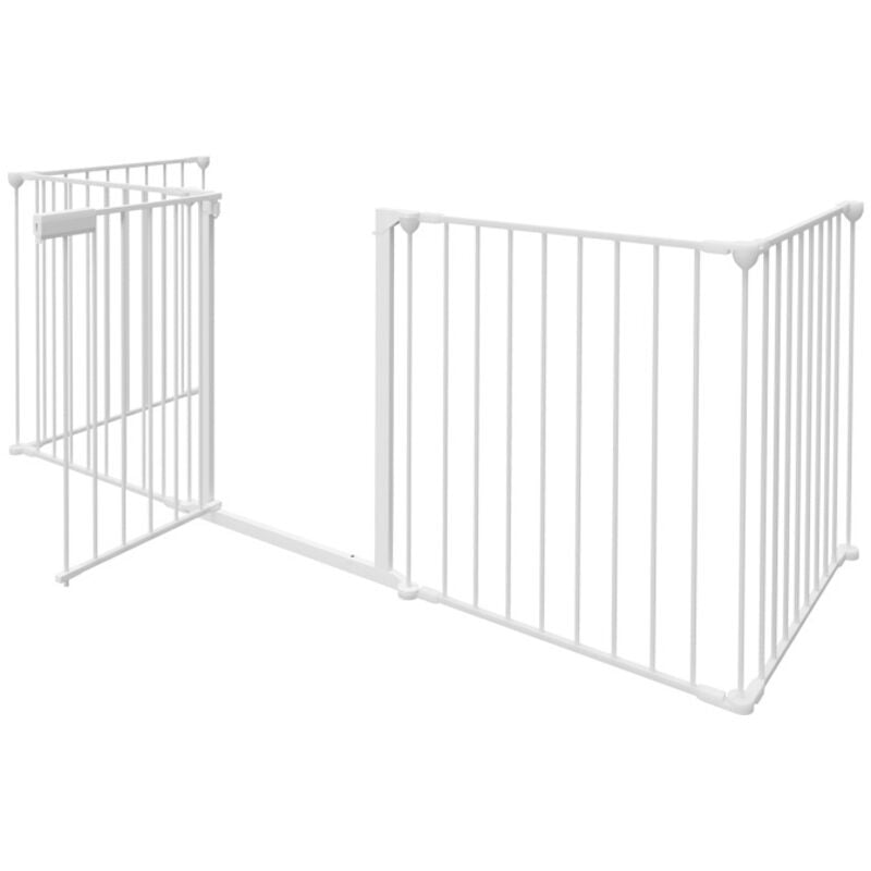 foto del prodotto swanew barriera di sicurezza barriera per porte barriera per camini ripiegabile senza necessit di foratura 5x bianco