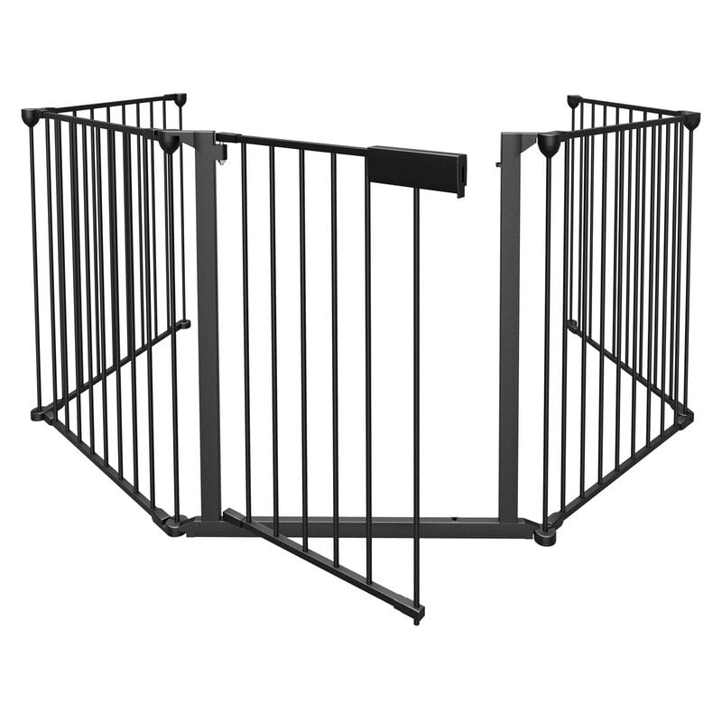 foto del prodotto swanew barriera di sicurezza barriera per porte barriera per camini ripiegabile senza necessit di foratura 5x nero