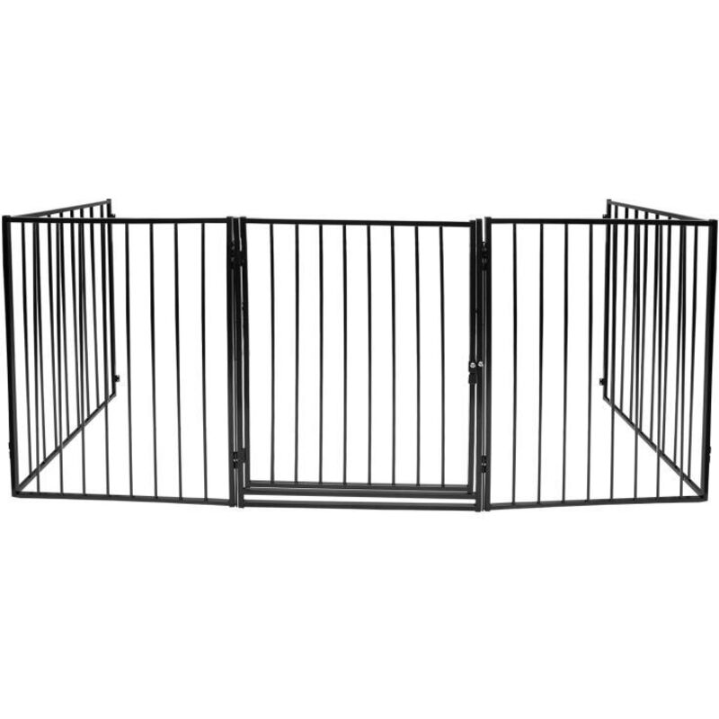 foto del prodotto swanew barriera griglia di protezione porta griglie cucciolo recinzione bambino metallo protezione infantile griglia per cane griglia barriera