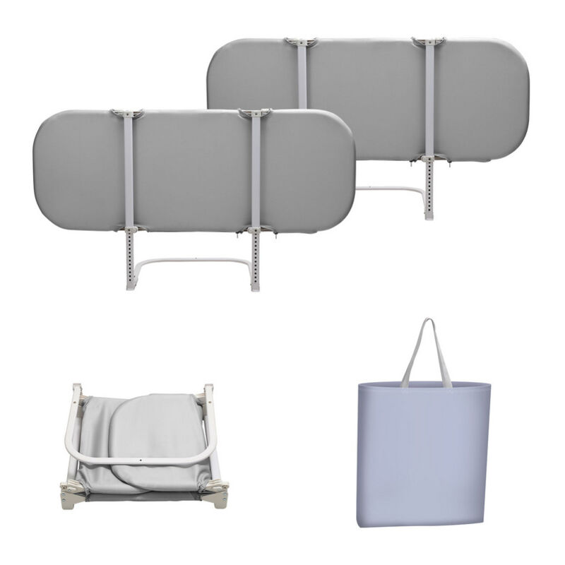 foto del prodotto swanew barriera per lettino pieghevole 120 x 45 cm con cinghie di sicurezza, recinzione di protezione per bambini, grigio 