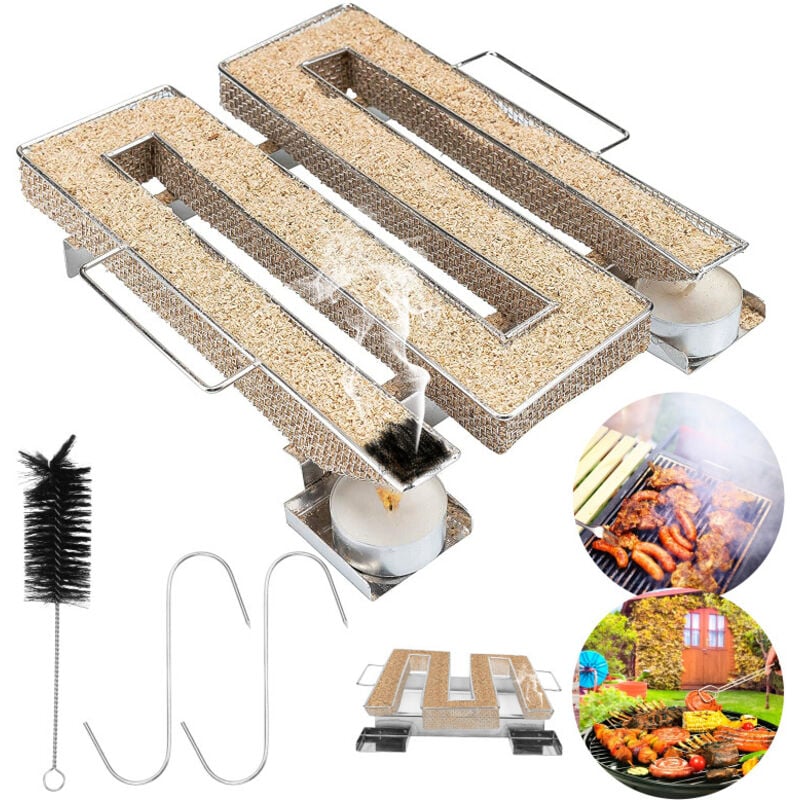 foto del prodotto swanew bbq cold smoke generatore risparmio fuoco produttore fumo in acciaio inossidabile per fumatore grill o fumato fumato fumato cold fumato