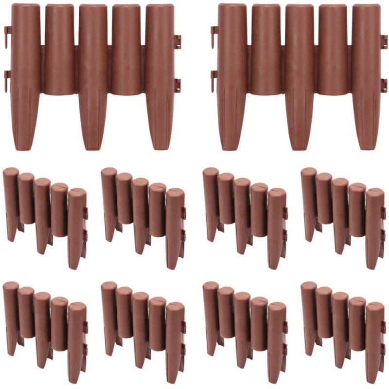 foto del prodotto swanew bordatura in plastica per prati e sentieri recinzione per giardini 10x recinzioni 5.6 m braun