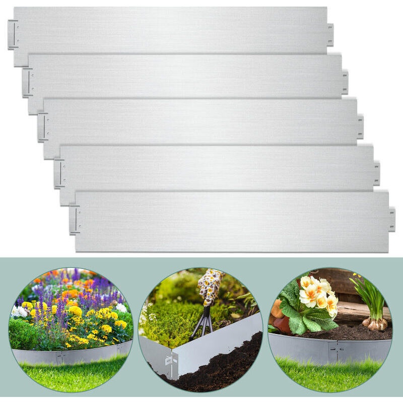 foto del prodotto swanew bordi per prato bordi per sentieri bordi per letti in metallo palizzata zincata 100x18cm 10m