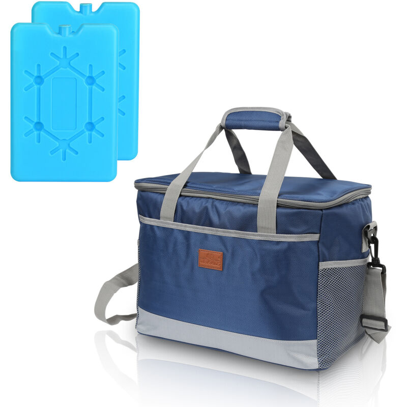 foto del prodotto swanew borsa isotermica 15l borsa da picnic pieghevole, grande capacit , impermeabile, borsa da pranzo refrigerata ufficio scuola picnic viaggi blu