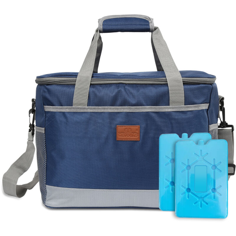foto del prodotto swanew borsa isotermica 15l borsa da picnic pieghevole, grande capacit , impermeabile, borsa da pranzo refrigerata ufficio scuola picnic viaggi blu