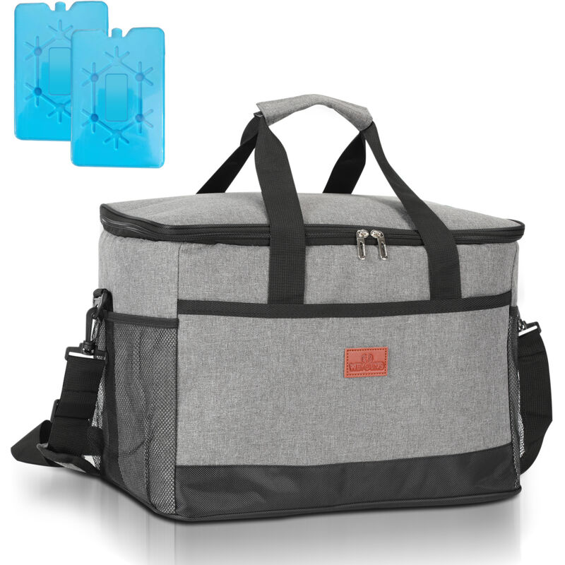 foto del prodotto swanew borsa isotermica 25l borsa da picnic pieghevole, grande capacit , impermeabile, borsa da pranzo refrigerata ufficio scuola picnic viaggi grigio