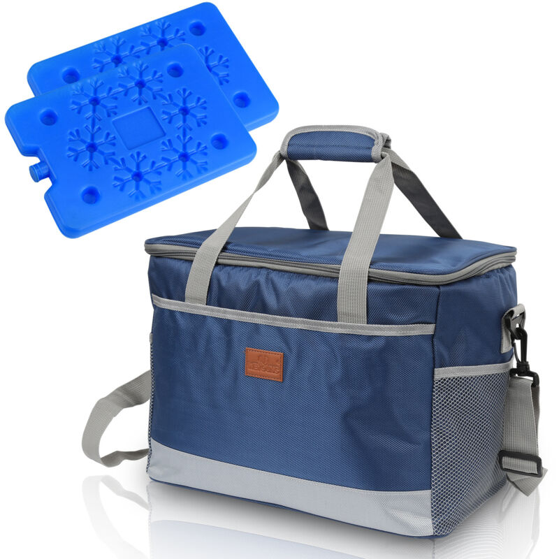foto del prodotto swanew borsa isotermica 33l borsa da picnic pieghevole, grande capacit , impermeabile, borsa da pranzo refrigerata ufficio scuola picnic viaggi blu