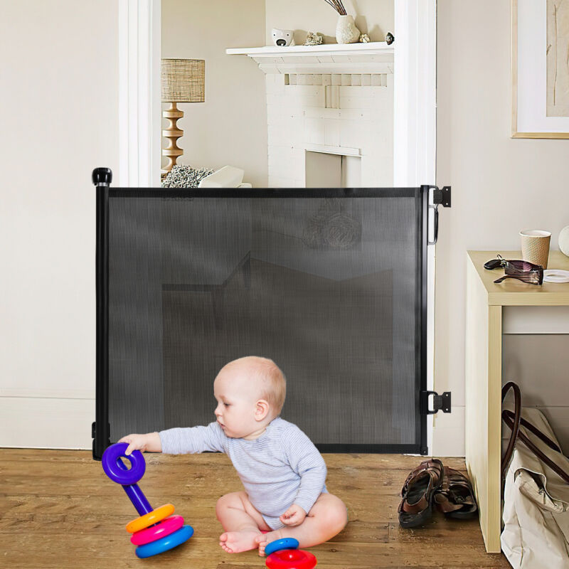 foto del prodotto swanew cancelletto di sicurezza estensibile. cancelletto per scale. cancelletto per bambini e animali domestici 0 180cm nero