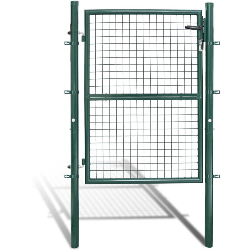 foto del prodotto swanew cancello da giardino in rete. acciaio zincato. recinzione con serratura. cancello 150 x 100 cm. verde