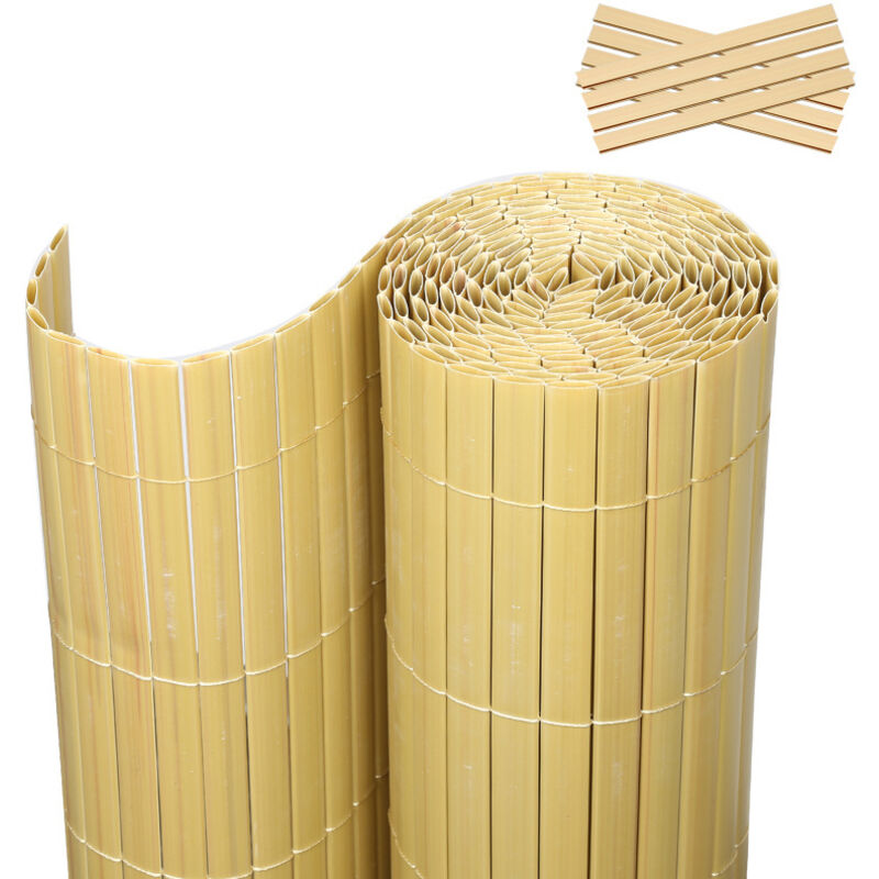 foto del prodotto swanew canisse in pvc per il giardino balcone o terrazza a doppia faccia recinzione frangivento per balconi bambù 80 x 500cm