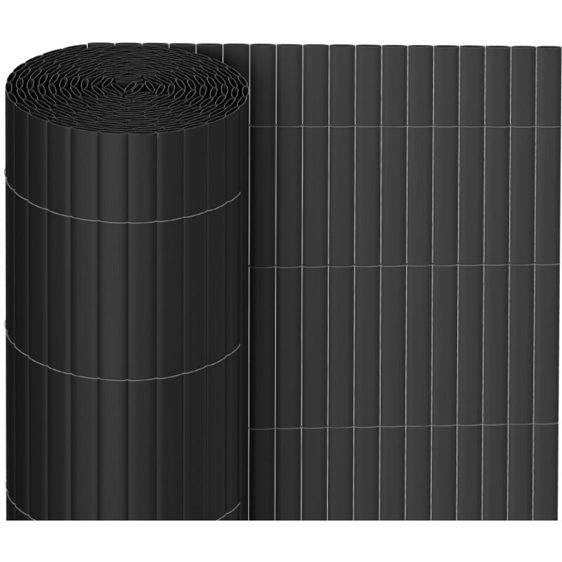 foto del prodotto swanew canisse in pvc per il giardino balcone o terrazza a doppia faccia recinzione frangivento per balconi grigio 80 x 400cm