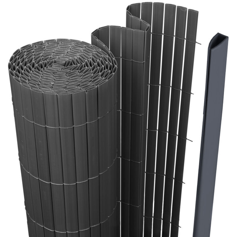 foto del prodotto swanew canisse in pvc per il giardino balcone o terrazza a doppia faccia recinzione frangivento per balconi grigio 80 x 500cm