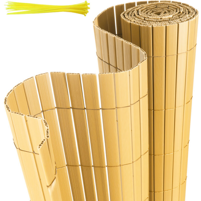foto del prodotto swanew canisse in pvc per il giardino. recinzione frangivento per balconi. balcone o terrazza a doppia faccia. bamb 140 x 400cm