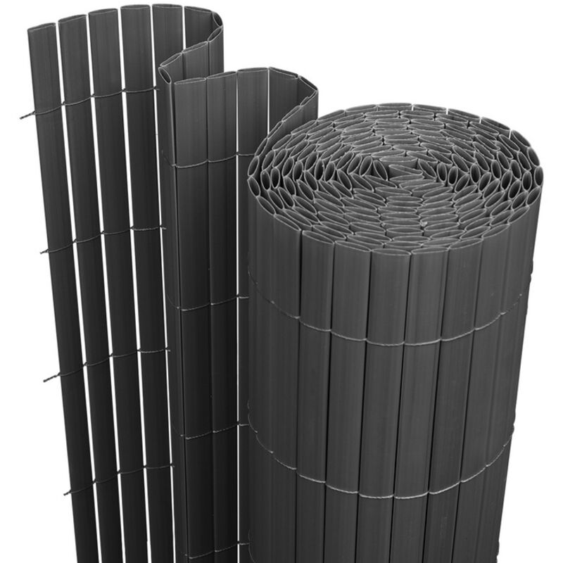 foto del prodotto swanew canisse in pvc, schermo da giardino, piscine, recinzione in pvc resistente ai raggi uv grigio 90 x 300cm