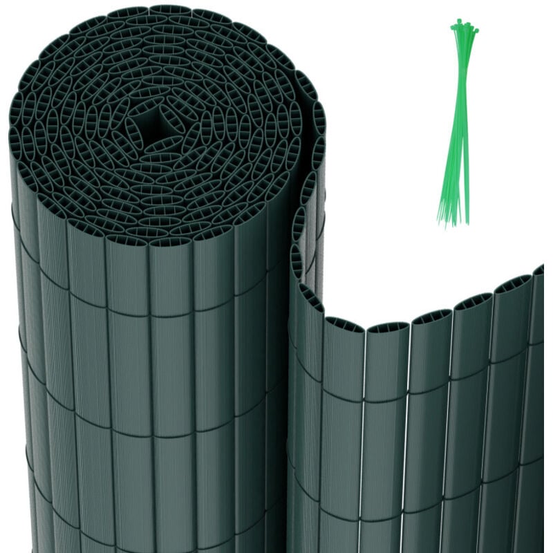 foto del prodotto swanew canisse in pvc. schermo per giardino. balcone e terrazza. resistente alle intemperie. privacy. con fascetta. verde. 90 x 300 cm