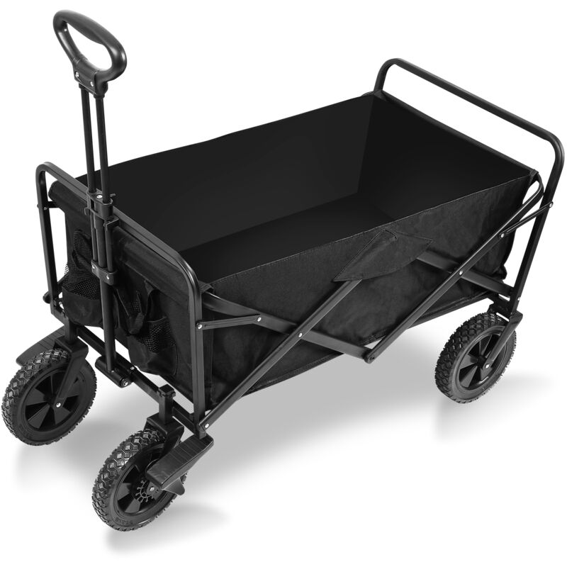 foto del prodotto swanew carrello pieghevole carrello pieghevole con freni con asta telescopica ripiegabile fino a 100 kg di portata nero