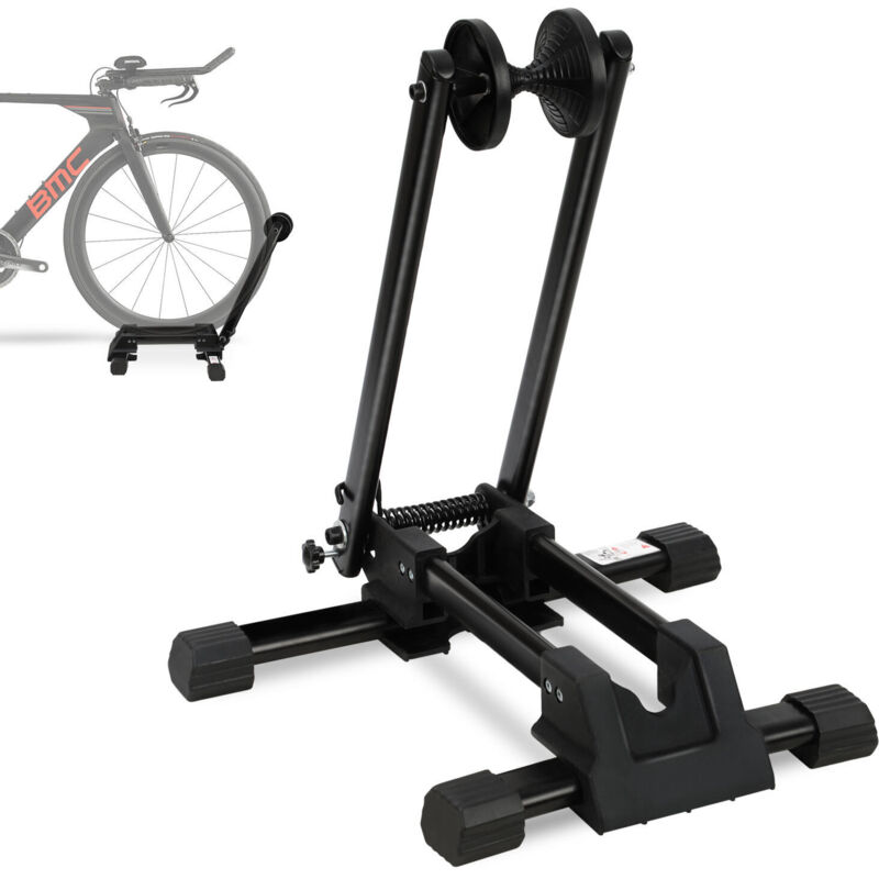 foto del prodotto swanew cavalletto da terra in acciaio al carbonio per biciclette da 20 a 29 compact black