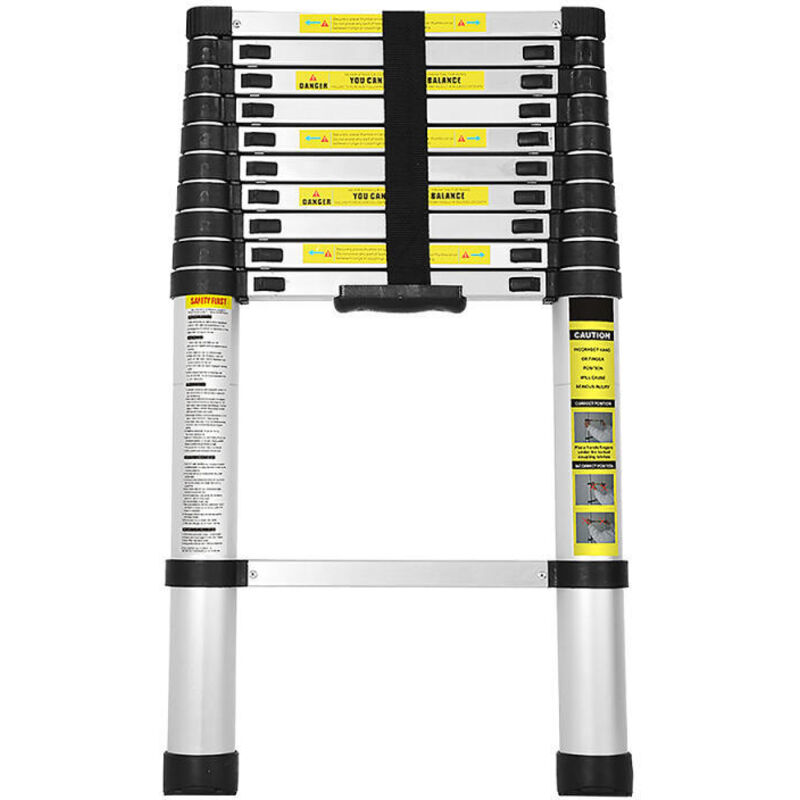 foto del prodotto swanew chelle coulisse t lescopique jusqu 150 kg escabeau stable en aluminium gain de place 3.2 m