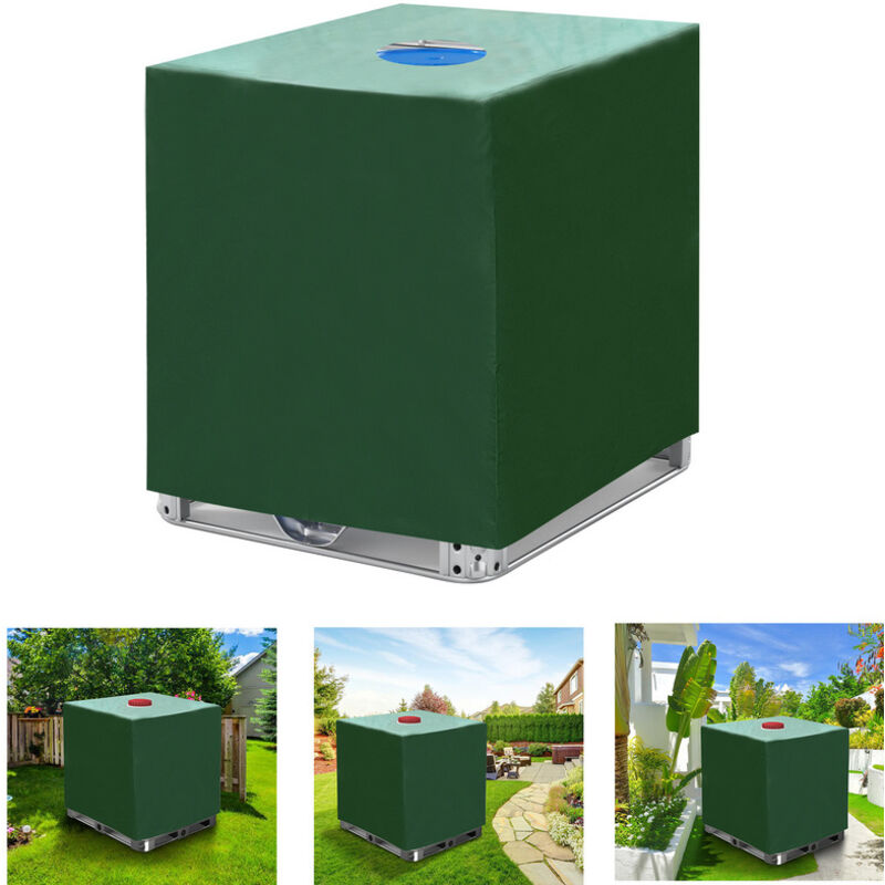 foto del prodotto swanew copertura per serbatoio ibc 1000l verde contenitore pellicola anti pioggia telo paravento anti uv copertura protettiva del contenitore del
