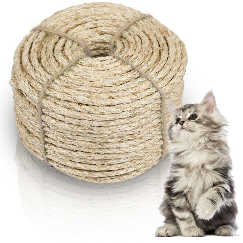 foto del prodotto swanew corda di sisal guinzaglio albero del gatto corda natura gatto scala albero del gatto versch. lunghezze 3000x0.8cm