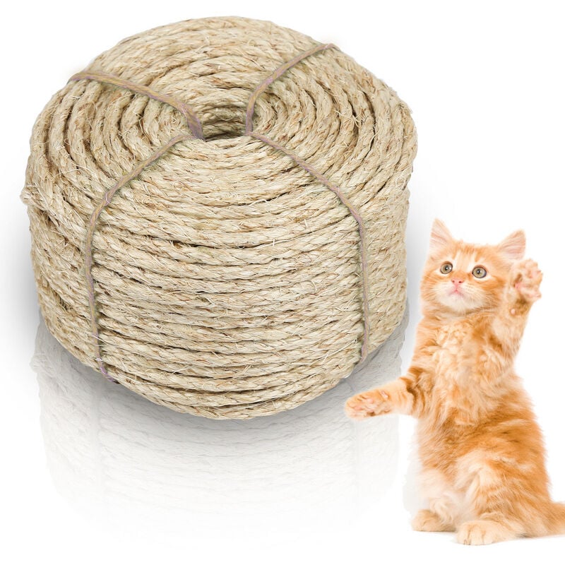 foto del prodotto swanew corda di sisal guinzaglio albero per gatti corda naturale scala per gatti albero per gatti versch. lunghezze 5000x0.6cm